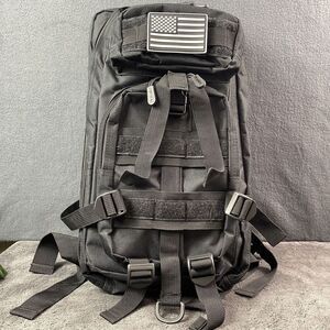 Evatac Tactical Adjustable Backpack 9” Span 3 Dividers Pockets Buckle Flag